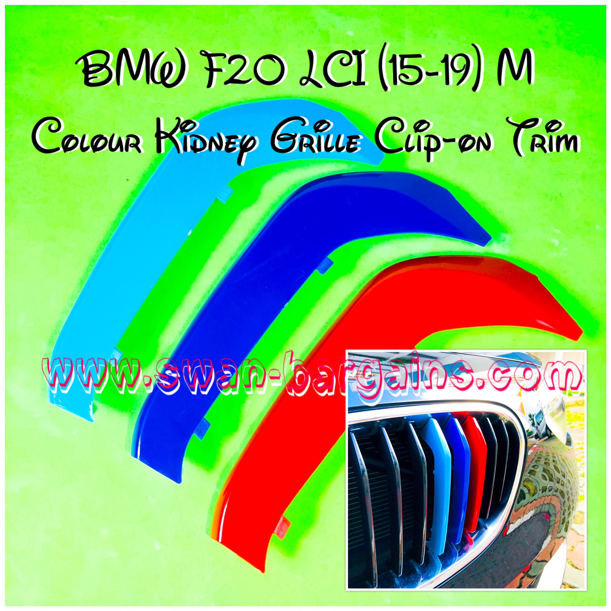 1-Series BMW Kidney Grille Tri-Color Snap-in Trim Singapore - F20 2015-2019