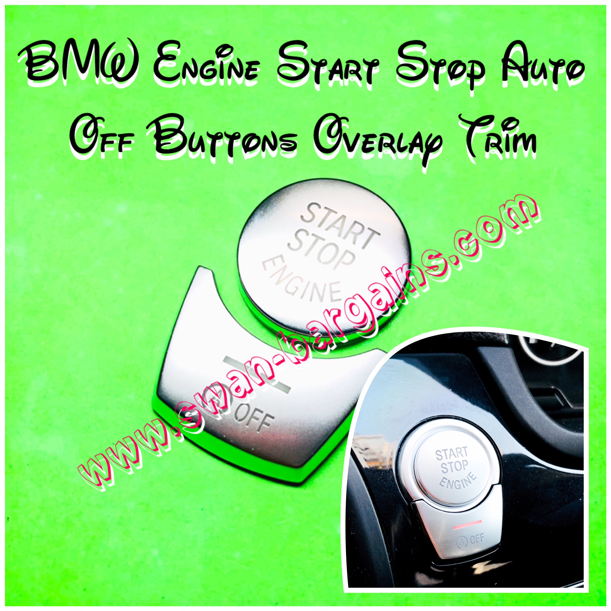 2pcs BMW Engine Start Stop Auto Off Push Button Trim Singapore - Silver