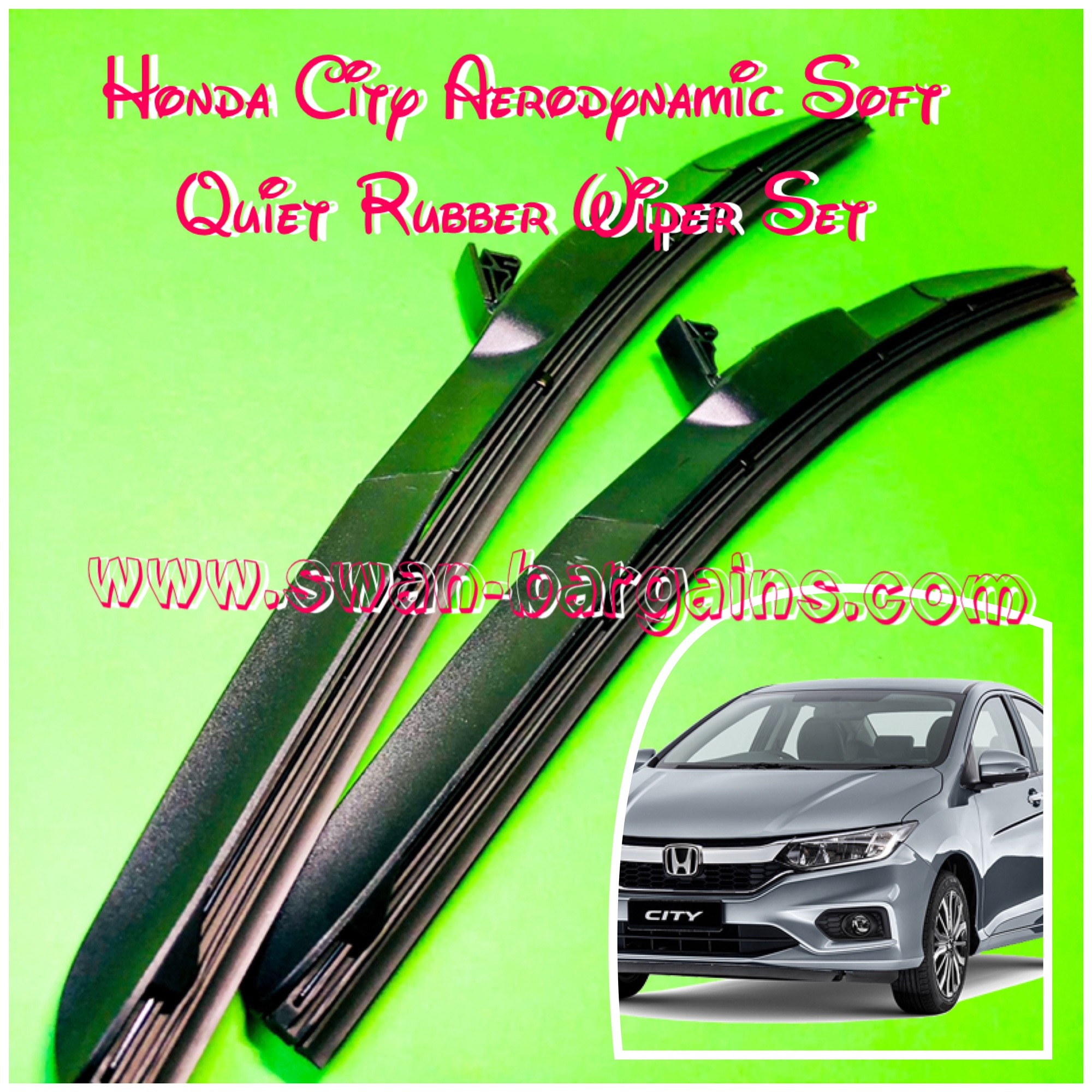 2pcs Honda City Aerodynamic Quiet Wiper Blades Set Singapore
