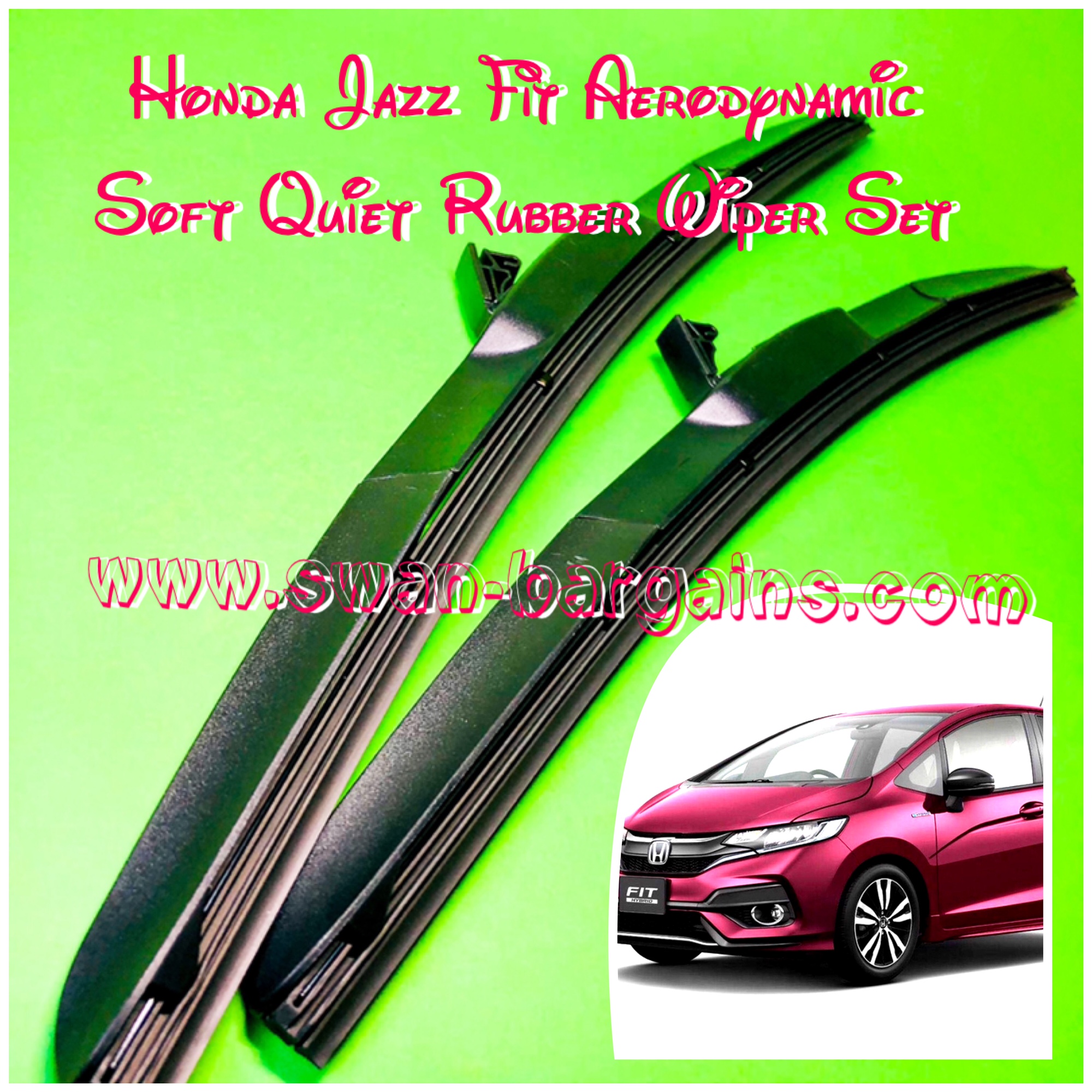 2pcs Honda Fit Jazz Aerodynamic Quiet Wiper Blades Set Singapore