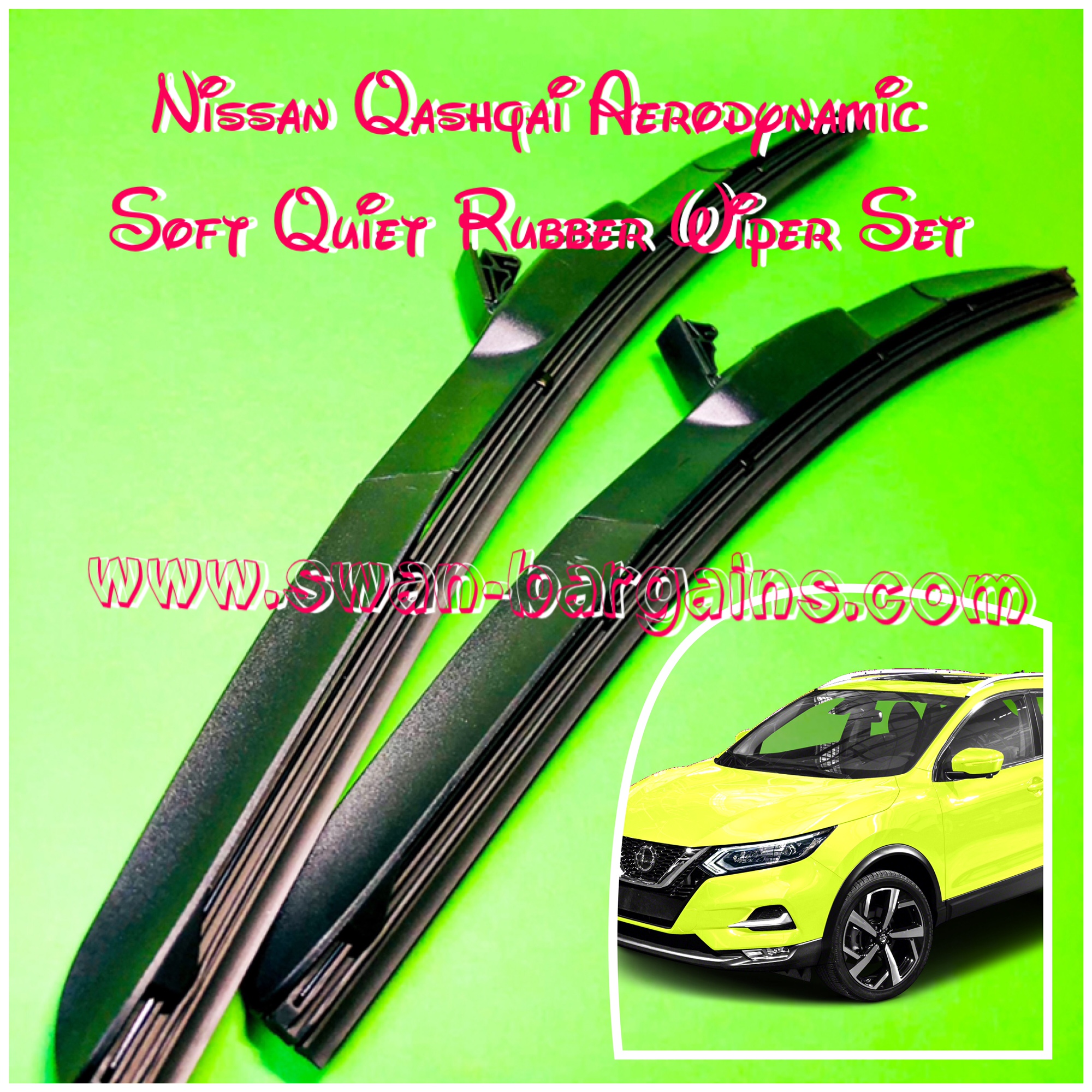 2pcs Nissan Qashqai Aerodynamic Quiet Wiper Blades Set Singapore
