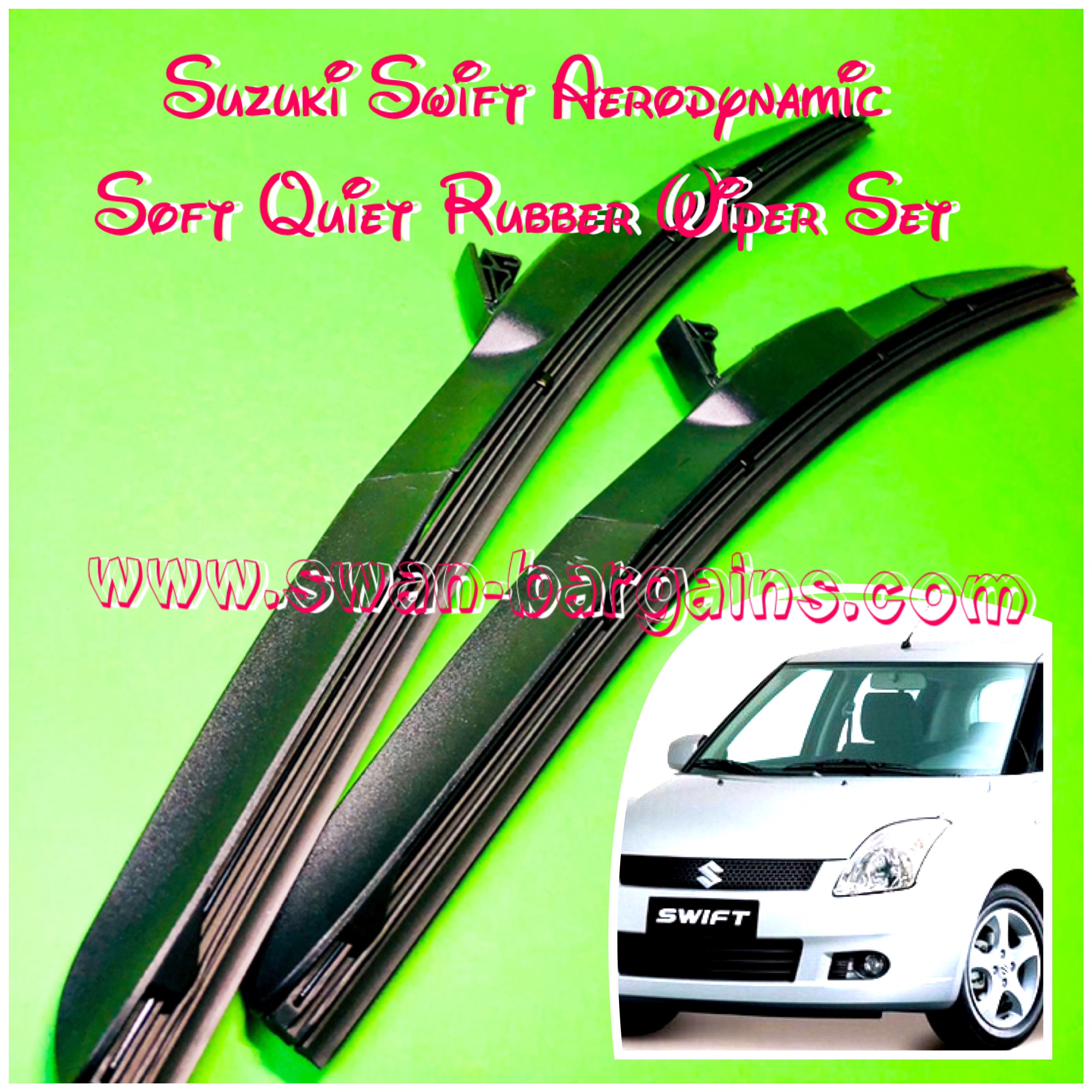 2pcs Suzuki Swift Aerodynamic Quiet Wiper Blades Set Singapore