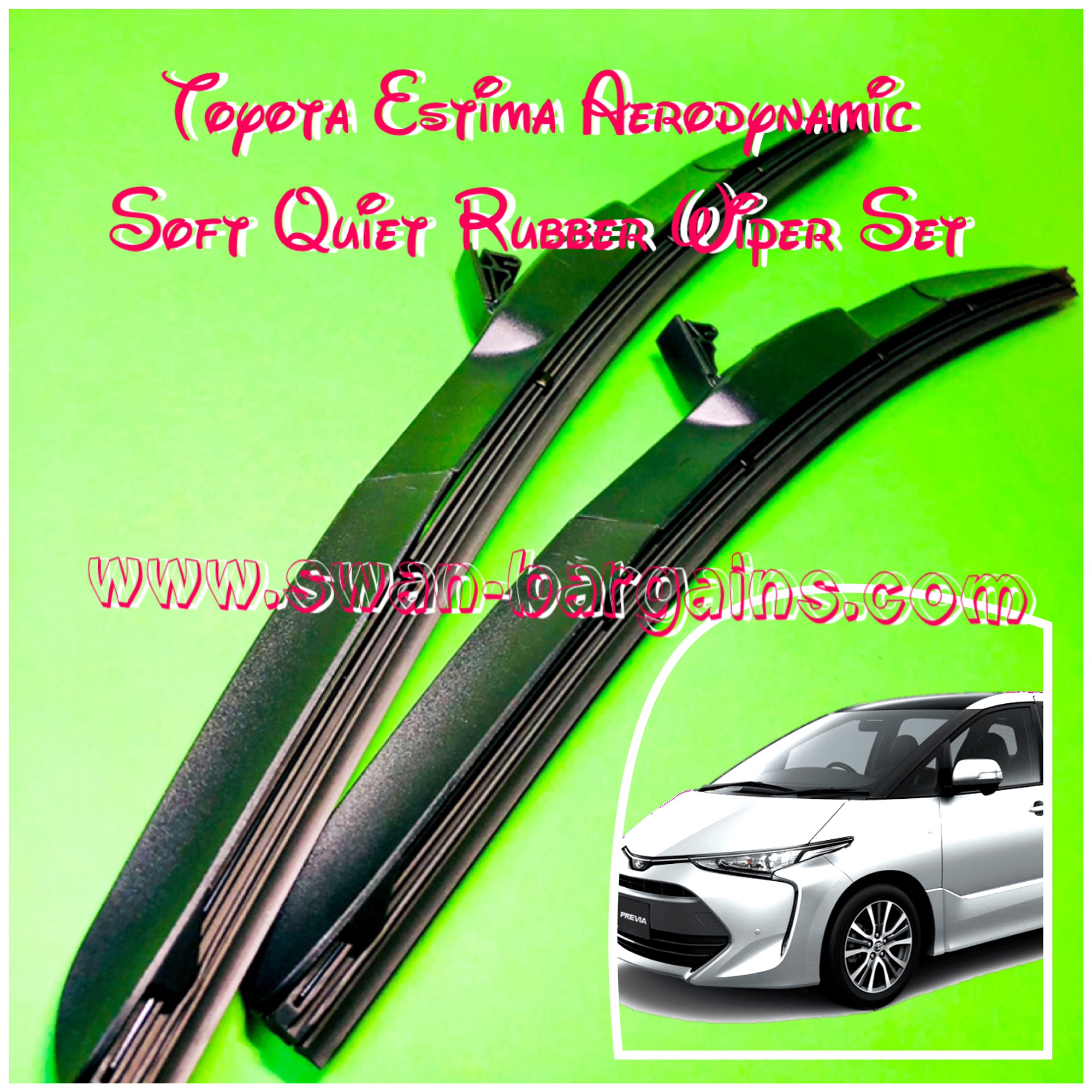 2pcs Toyota Estima Aerodynamic Quiet Wiper Blades Set Singapore