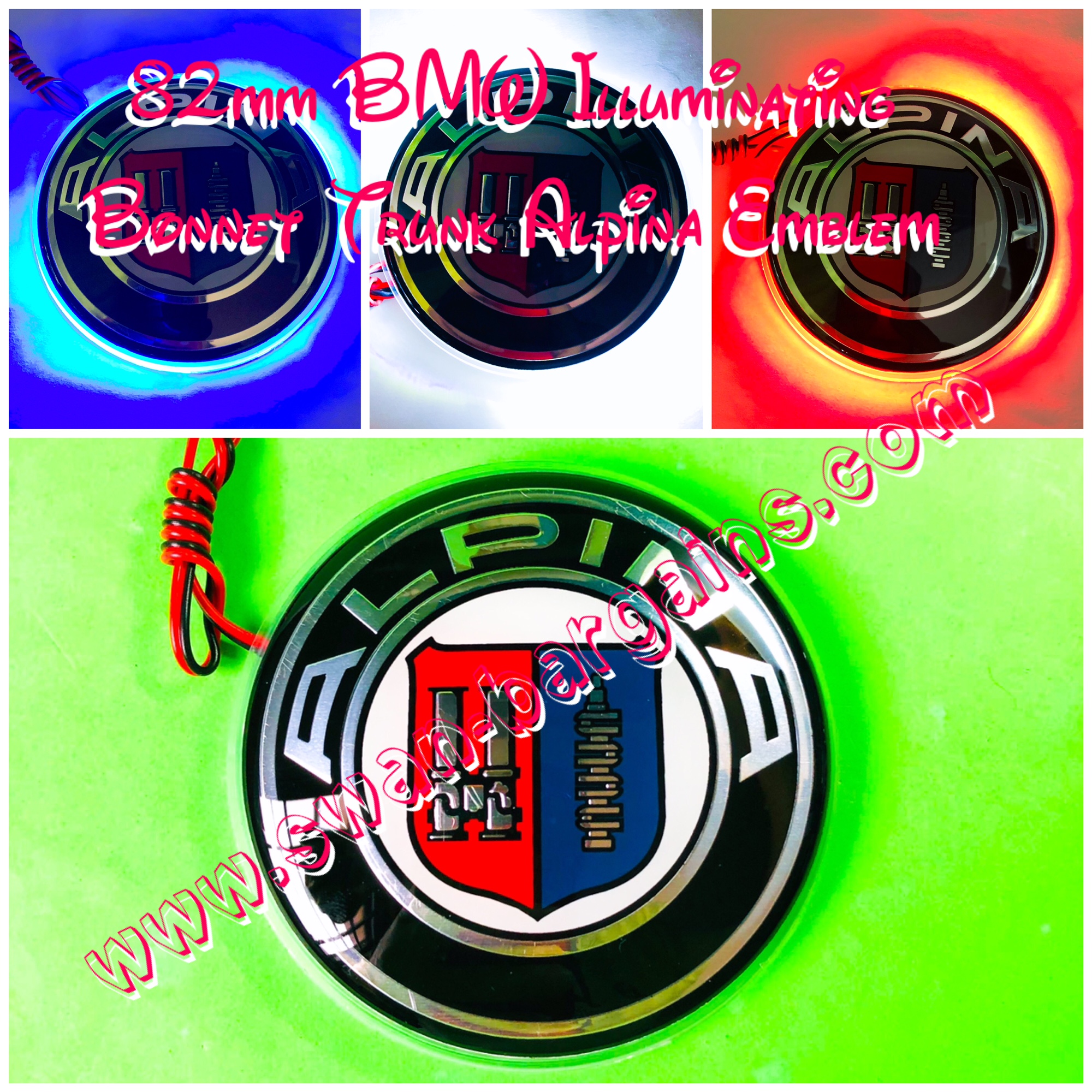 Alpina BMW Bonnet Trunk Illuminating LED Emblem Singapore