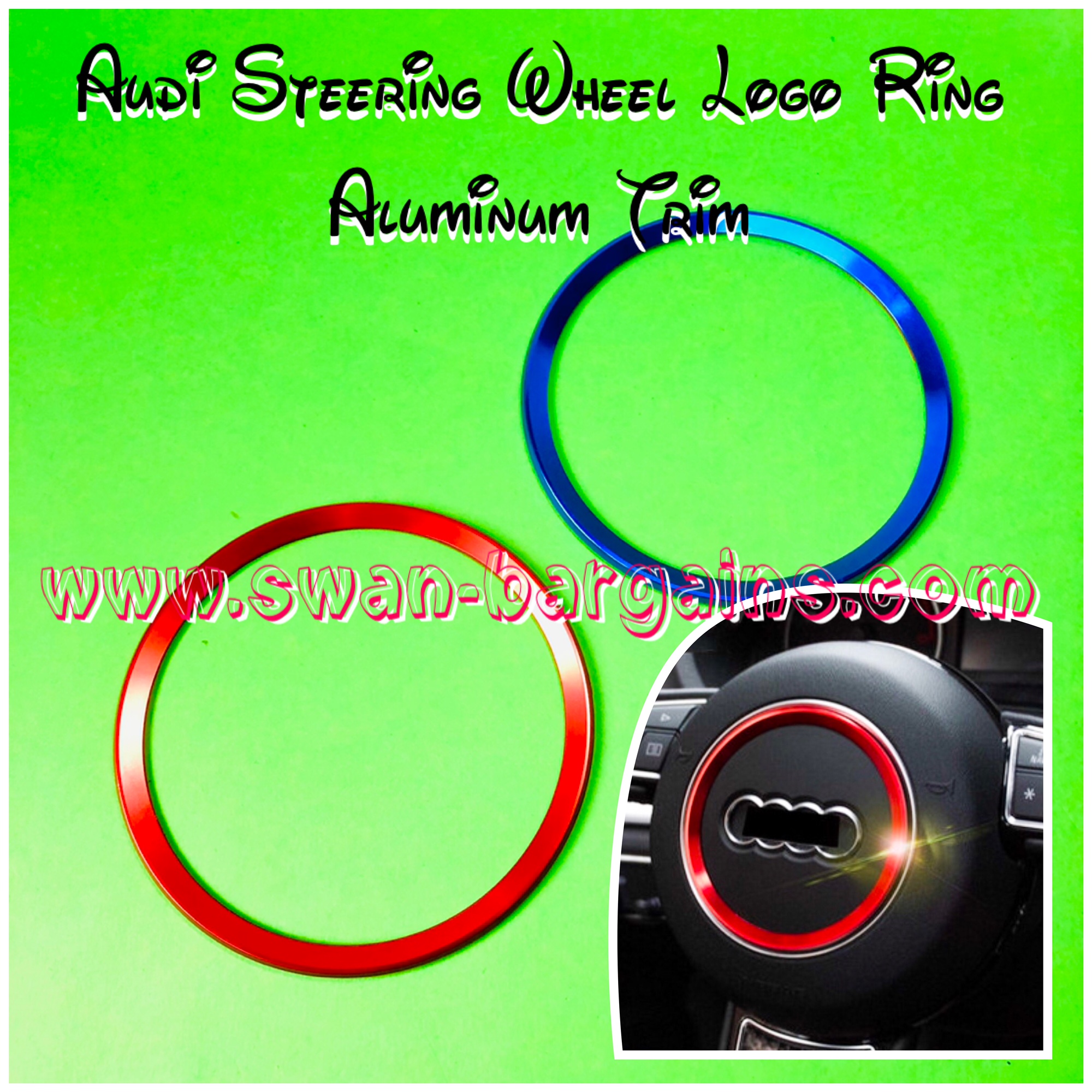 Audi Steering Wheel Logo Aluminum Ring Trim Singapore