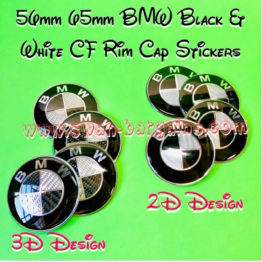 BMW Black White CF Sports Rim Wheel Hub Cap Sticker Singapore