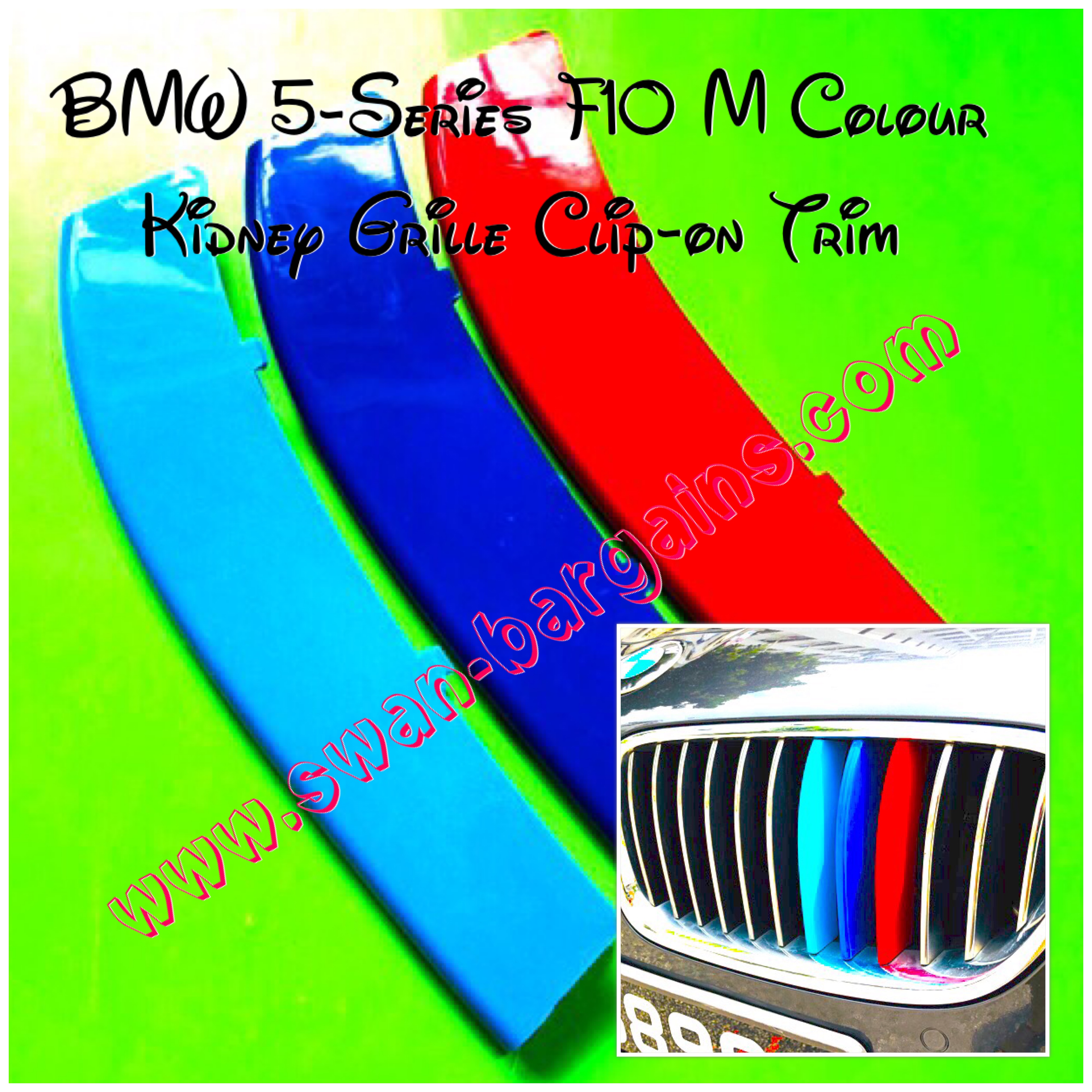 BMW Kidney Grille Tri-Color Snap-in Trim 5-Series F10 F11 Singapore