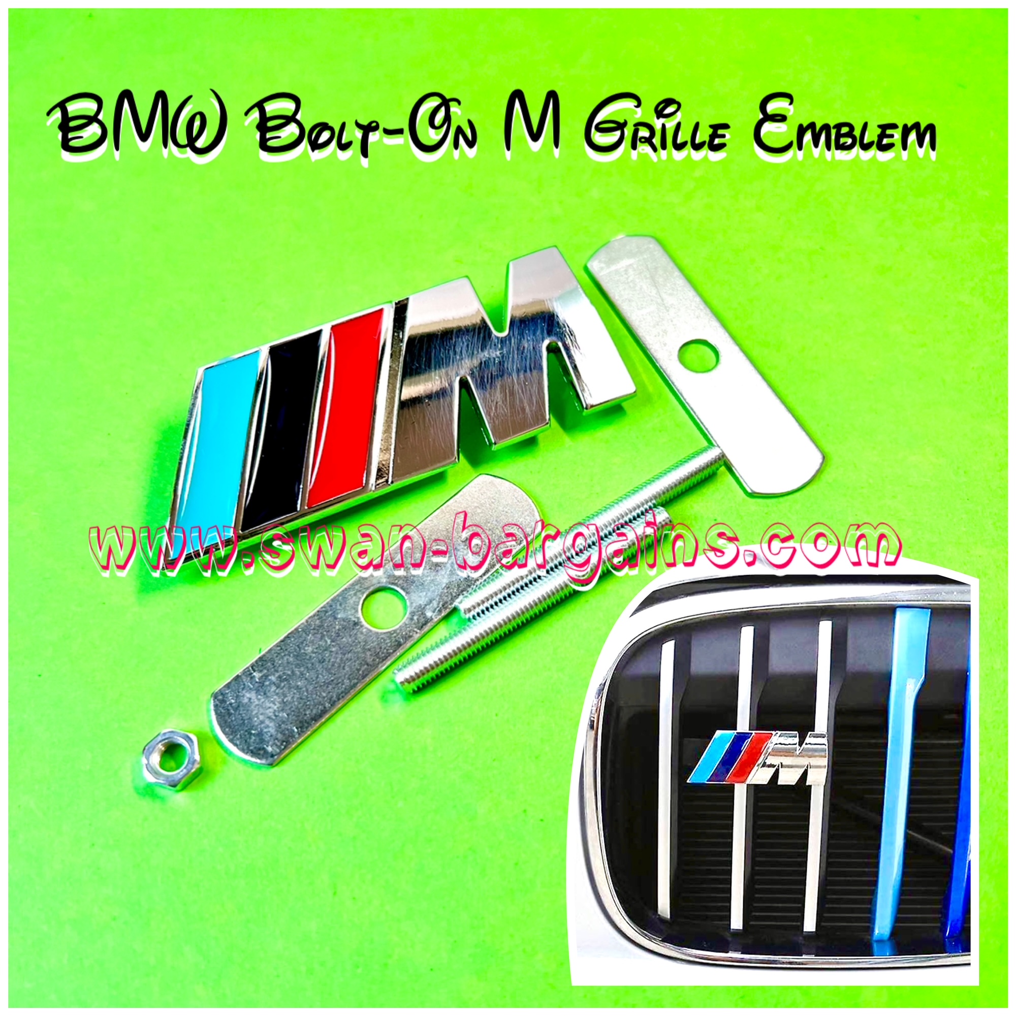 BMW M Power Grille Emblem Singapore - Classic M Stripes Design
