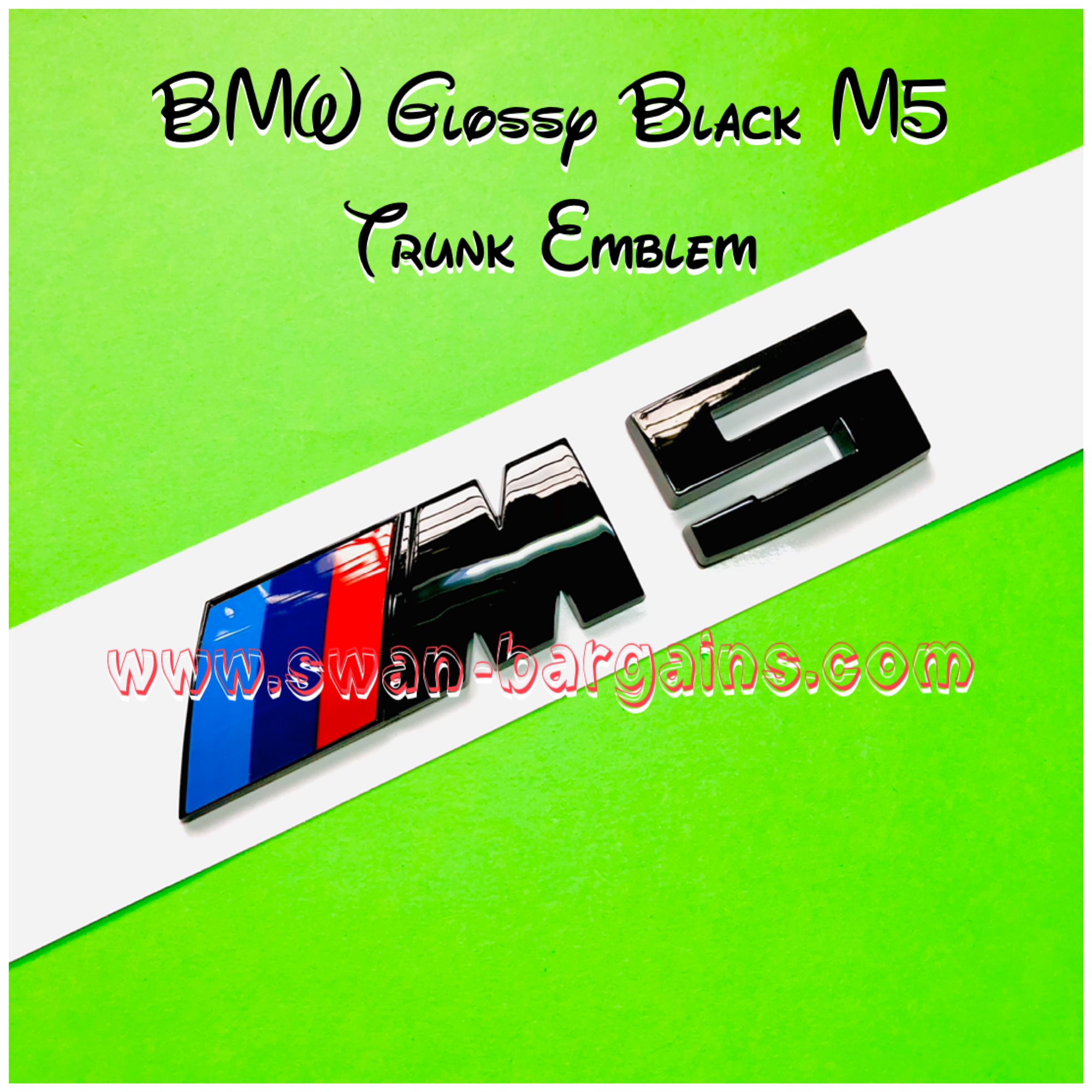 BMW Glossy Black M5 Rear Trunk Emblem USA