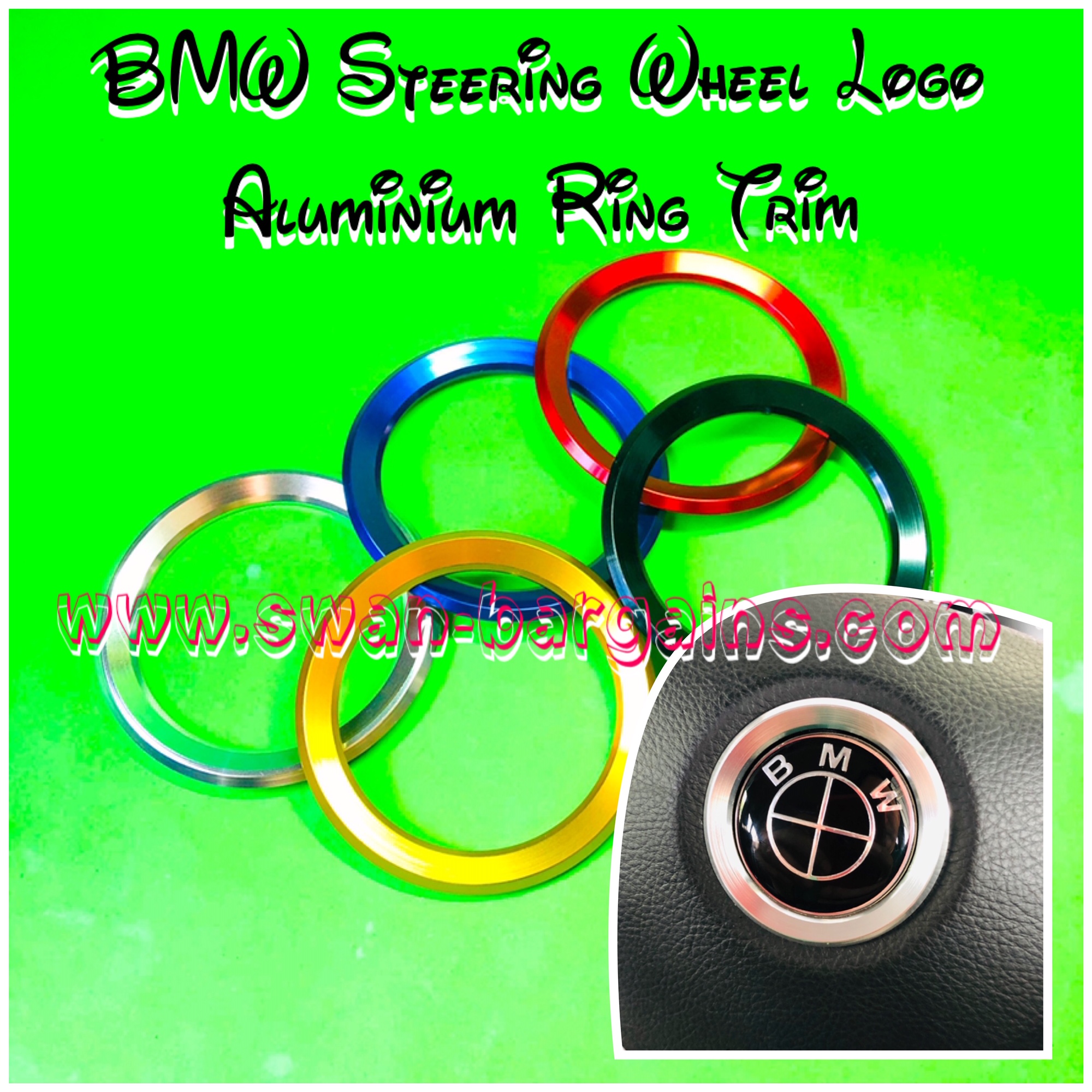 BMW Steering Wheel Logo Aluminium Ring Trim Singapore