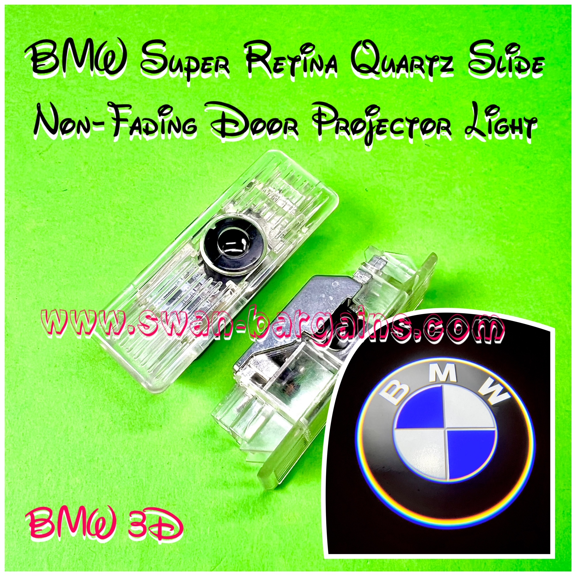 BMW Super Retina Non-Fading LED Projector Lamp Singapore - 3D BMW Classic Blue
