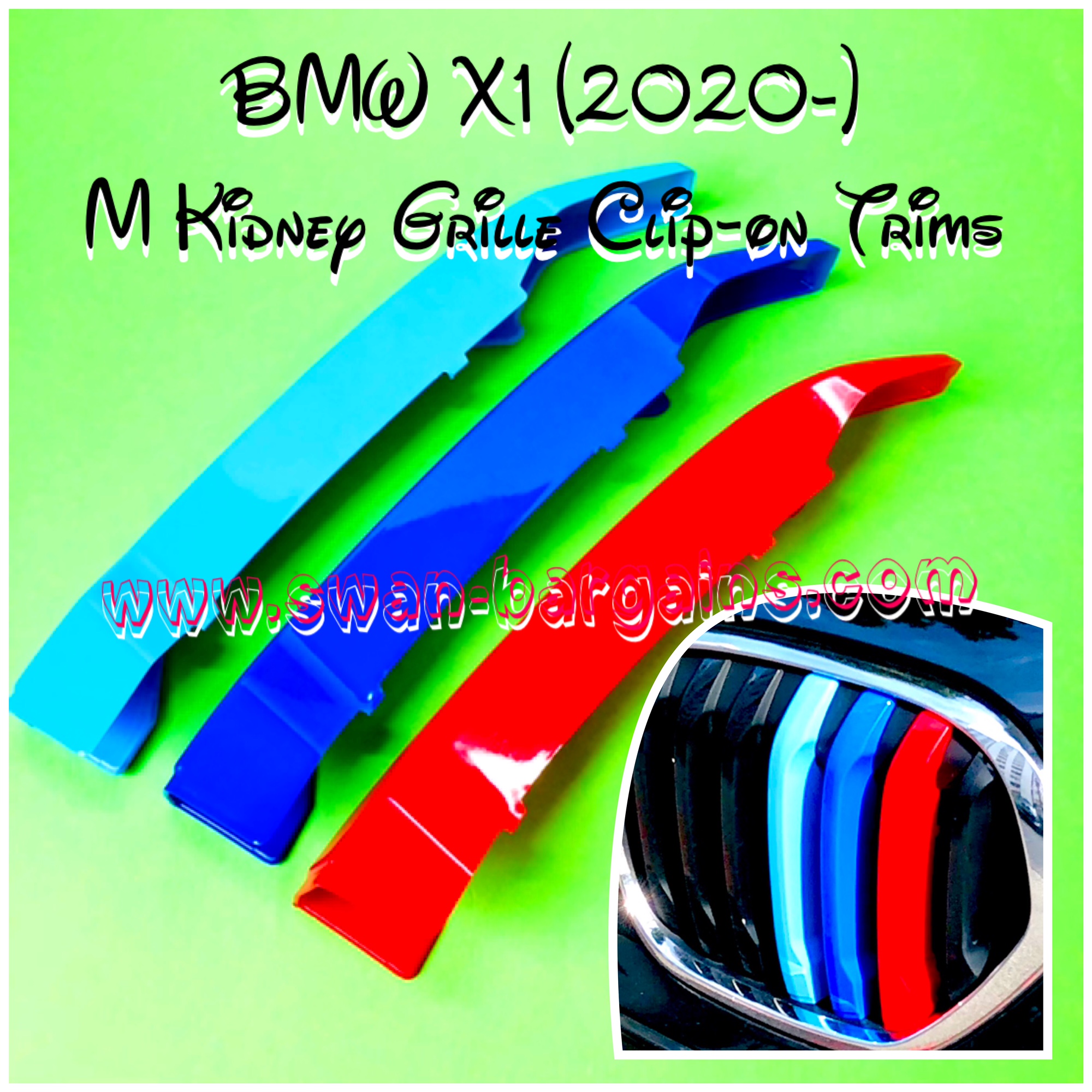 BMW X1 Kidney Grille Tri-Color Snap-in Trim 2020- Singapore