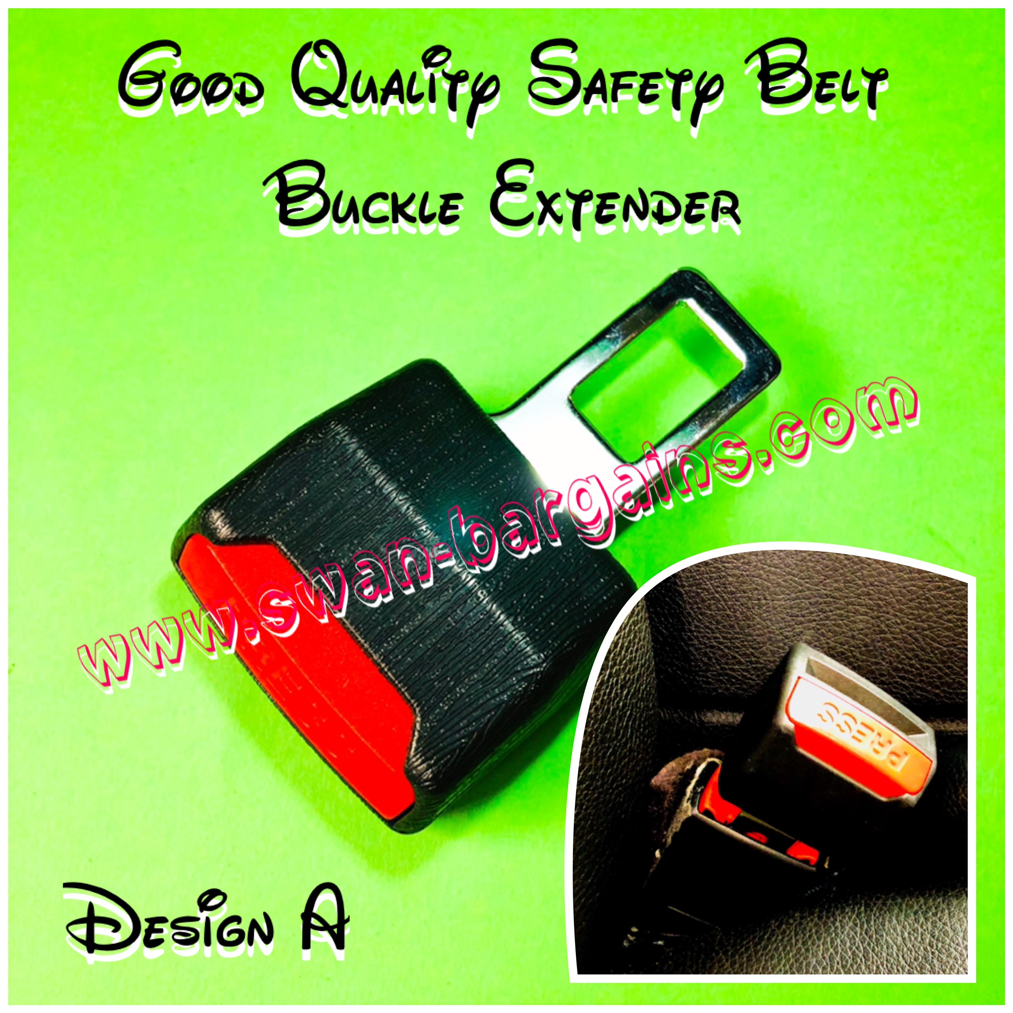 Universal Car Safety Belt Clasp Extension Key - Black