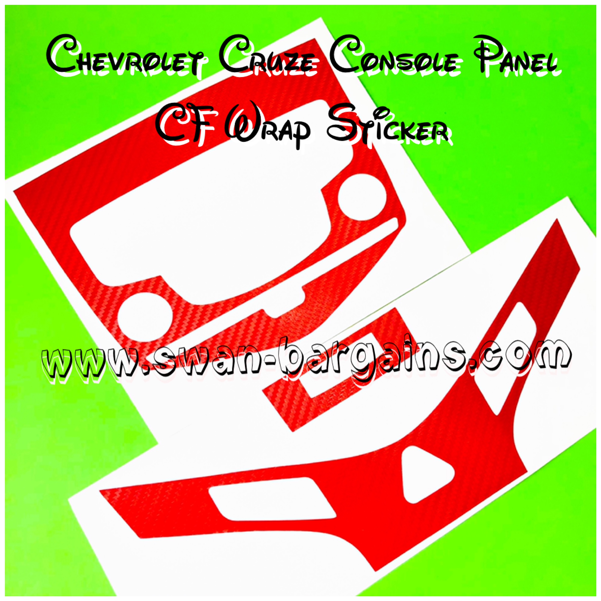 Chevrolet Cruze Console Panel Carbon Fiber Decal Singapore - Red CF Sticker Wrap