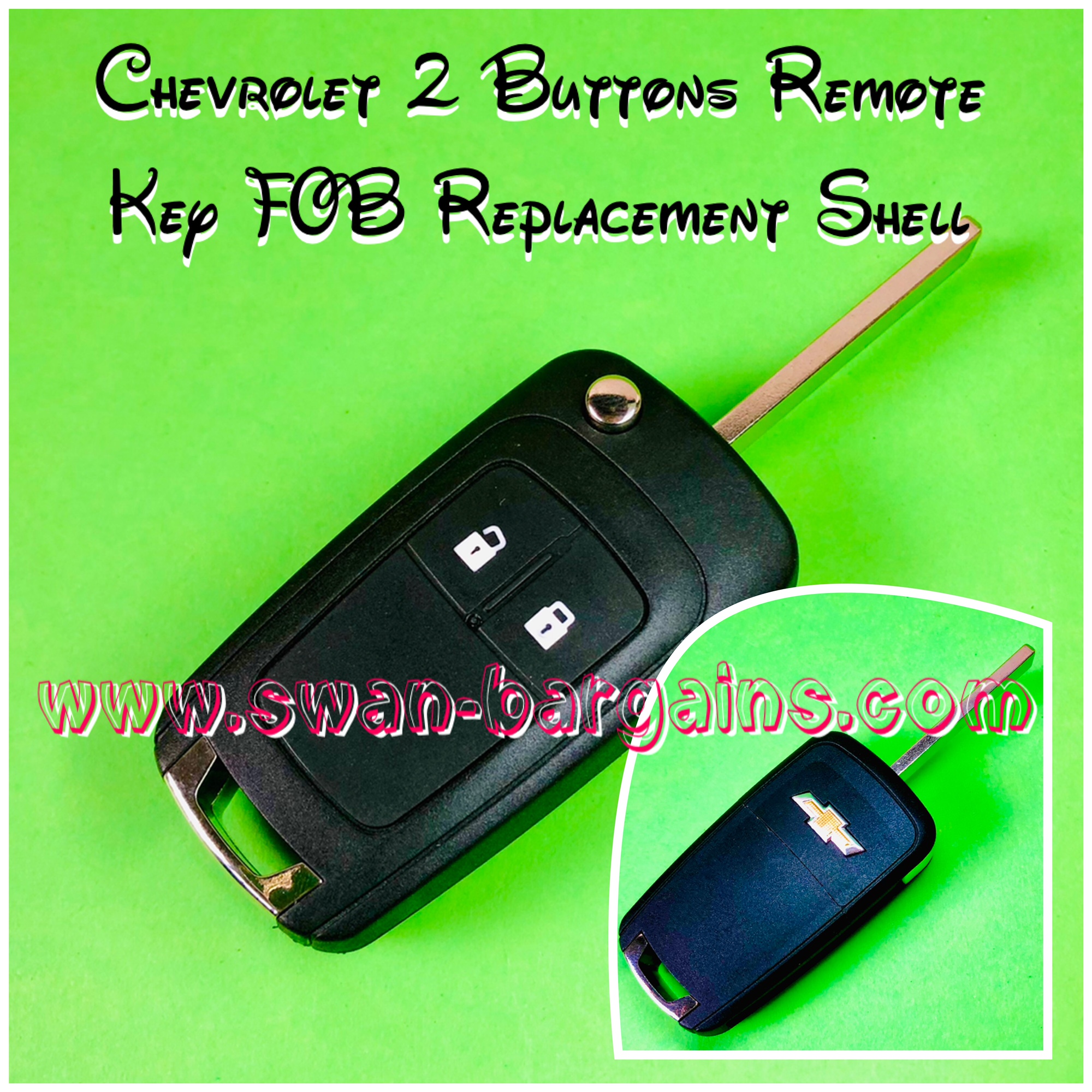 2 Buttons Aveo Orlando Remote Flip Key Shell Replacement Case