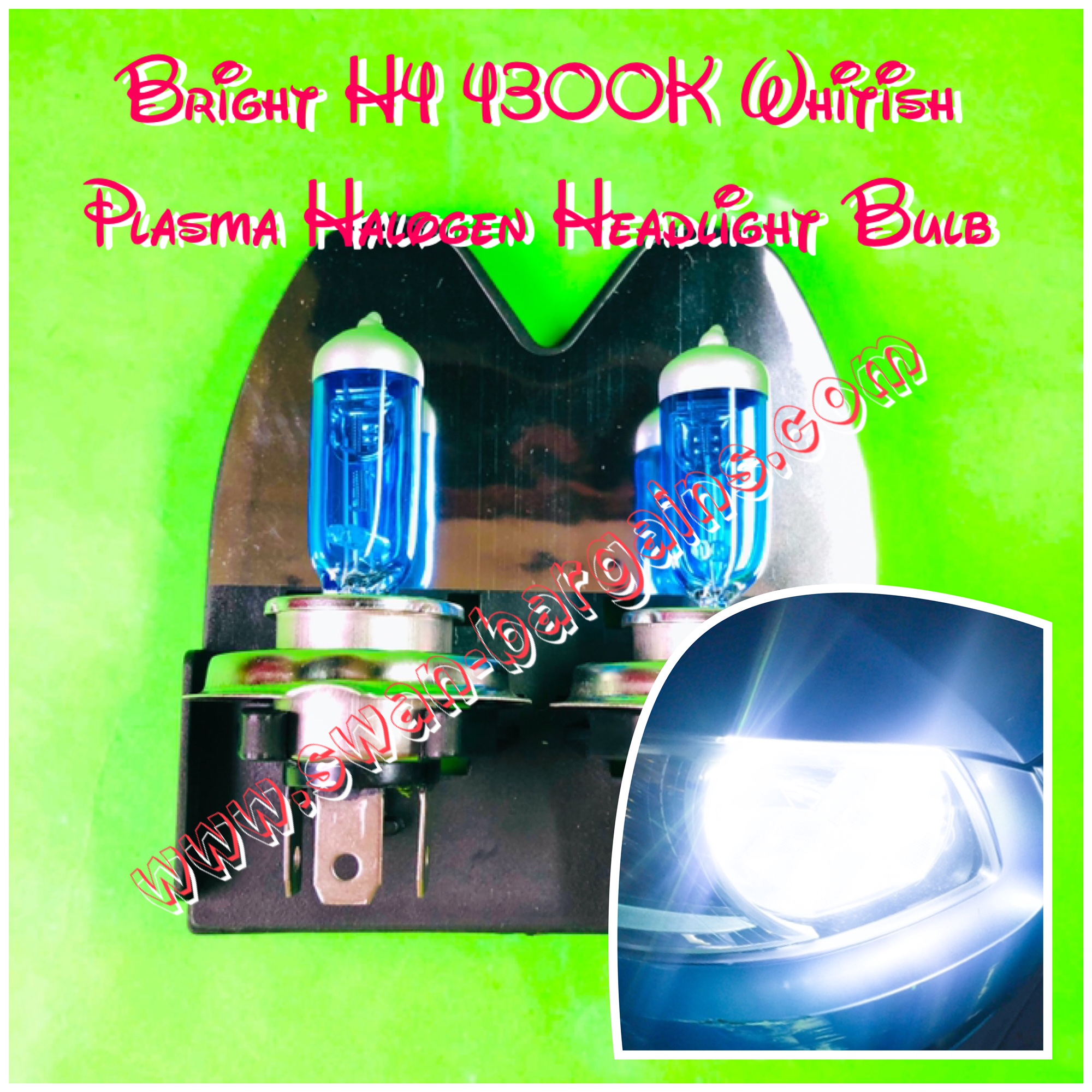 H4 4300K Whitish Halogen Headlight Low High Beam Bulb Singapore