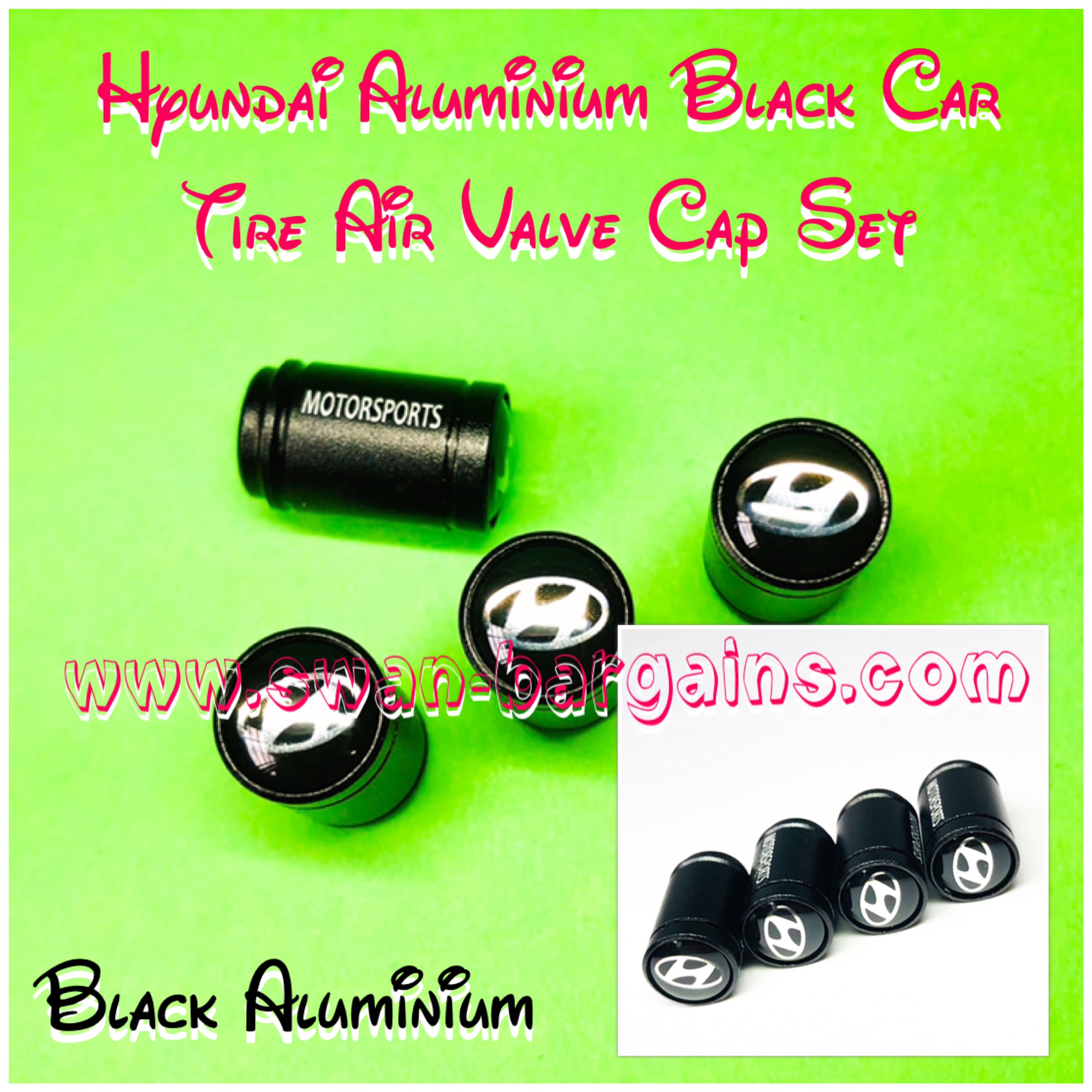 Aluminium Hyundai Tyre Stem Valve Tire Cap Cover Singapore - Matte Black