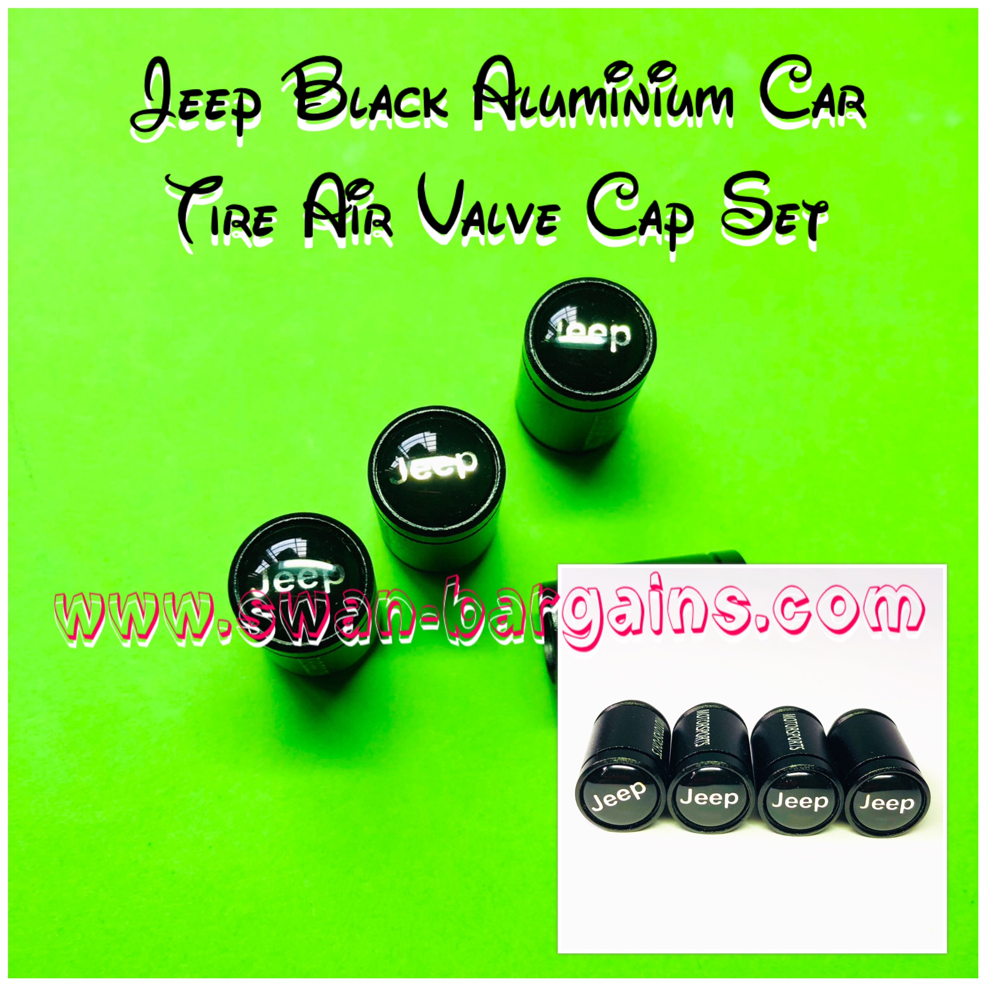 Jeep Aluminum Tyre Stem Valve Tire Cap Cover Singapore - Matte Black