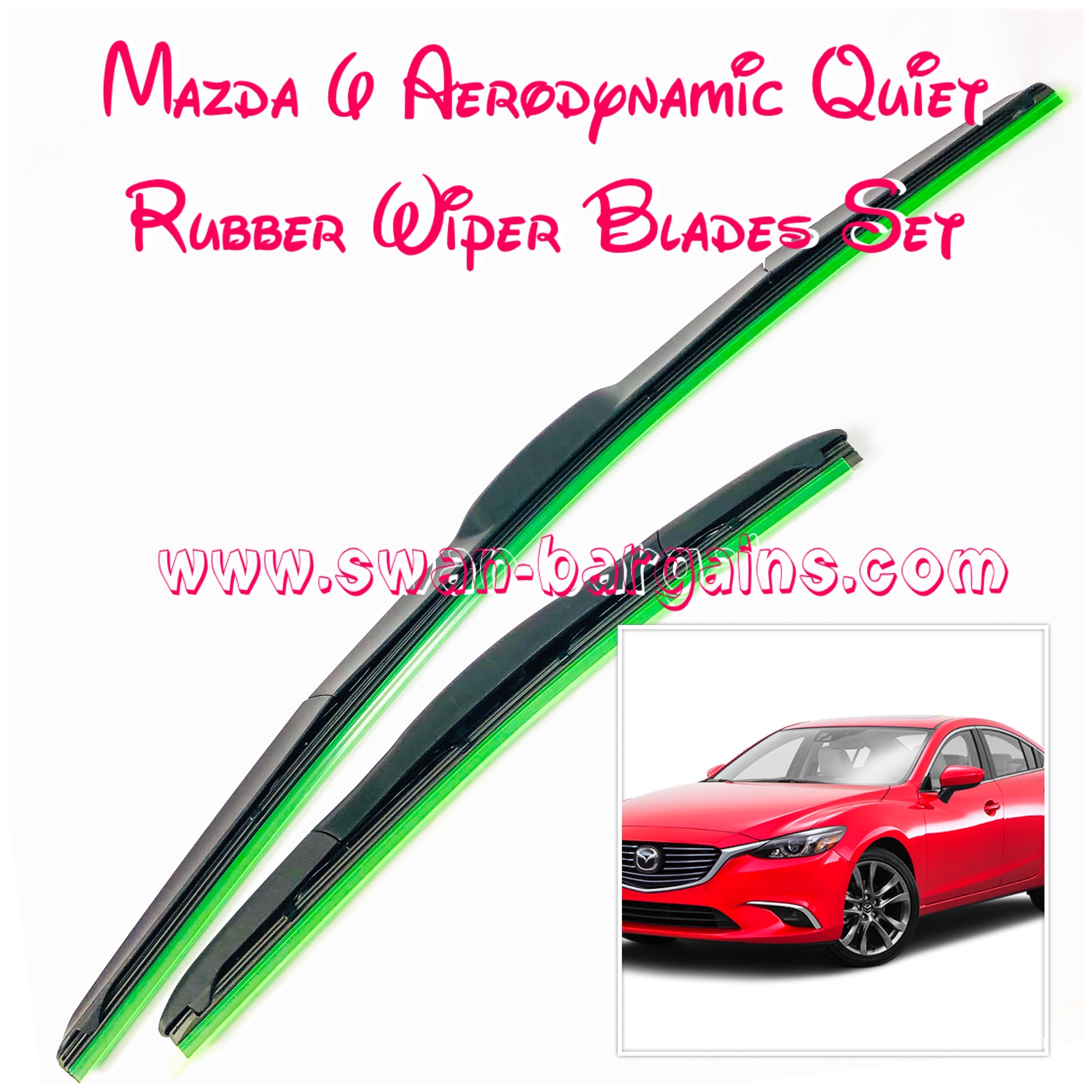 Reliable Mazda 6 Aerodynamic Quiet Wiper Blades Set SG Mart