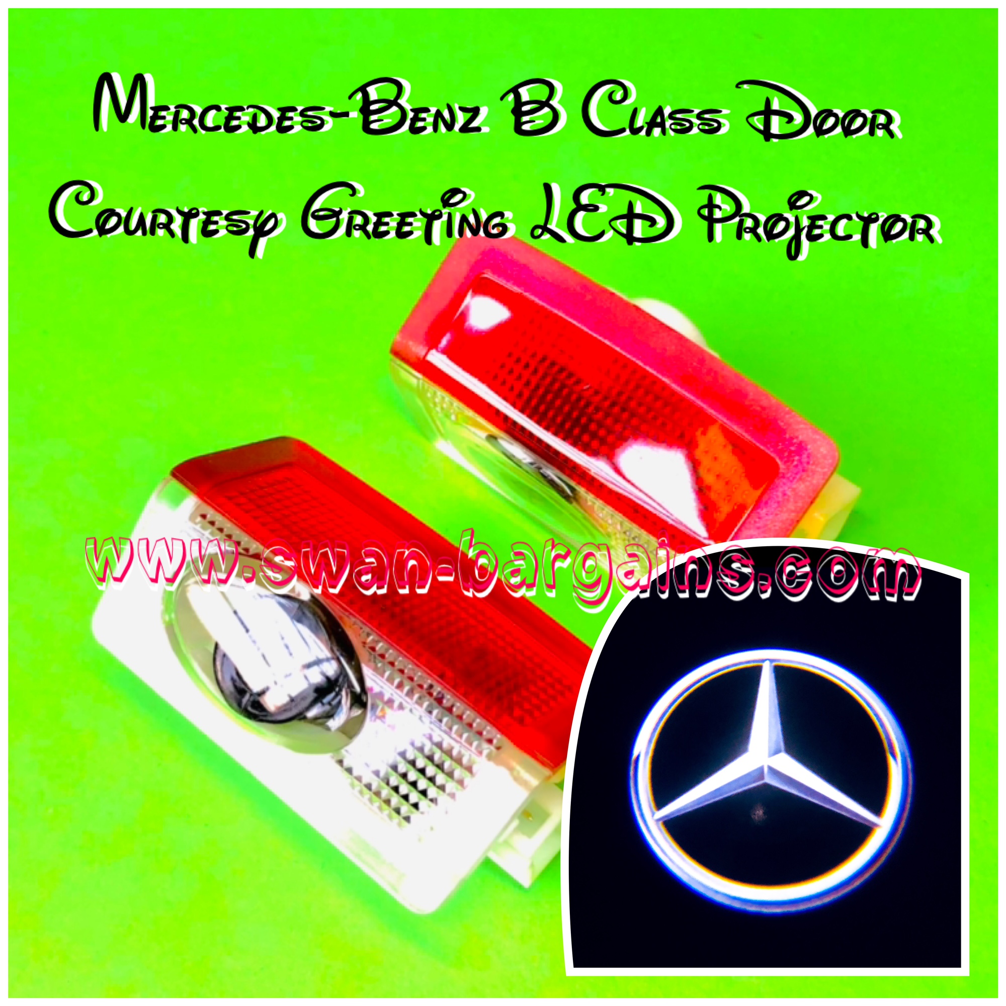 Mercedes Benz B Class Door Courtesy LED Projector Light Singapore - Plain Silver Star