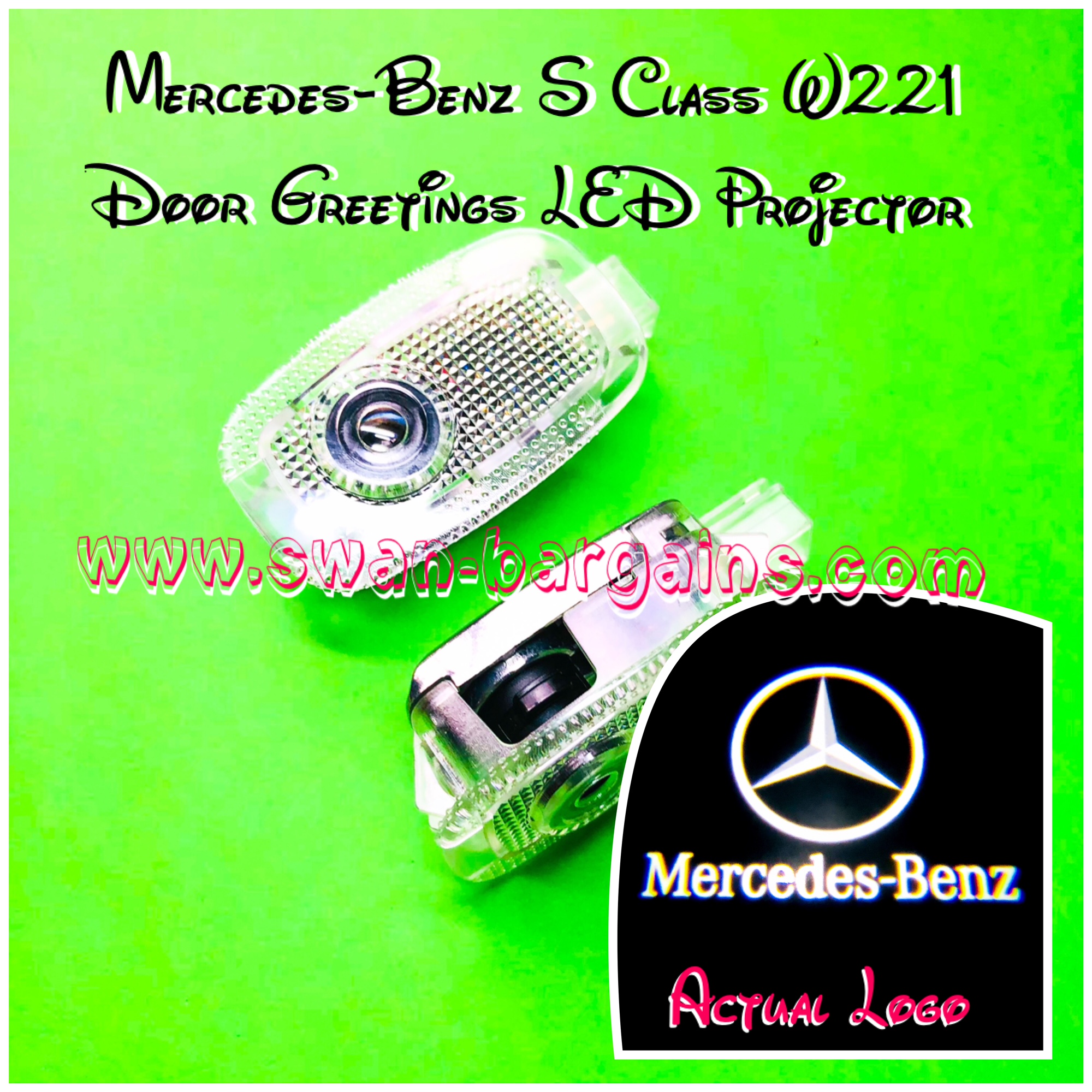 Mercedes Benz S-Class Door Courtesy LED Projector Lamp Singapore - W221 Silver Benz Logo