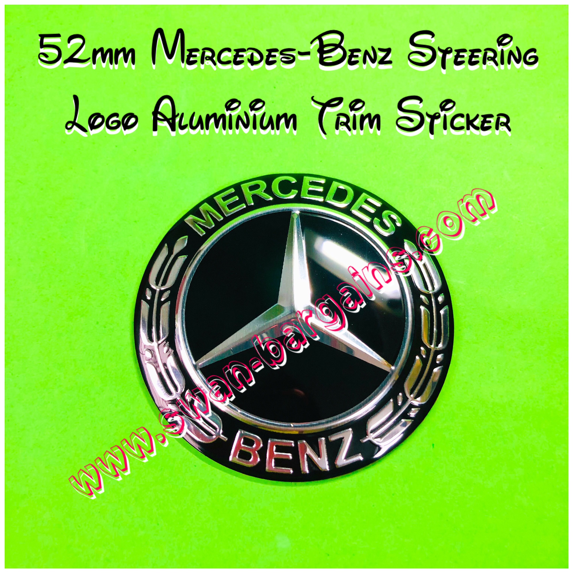 Mercedes Benz Steering Wheel Star Overlay Emblem Singapore - 52mm Glossy Black