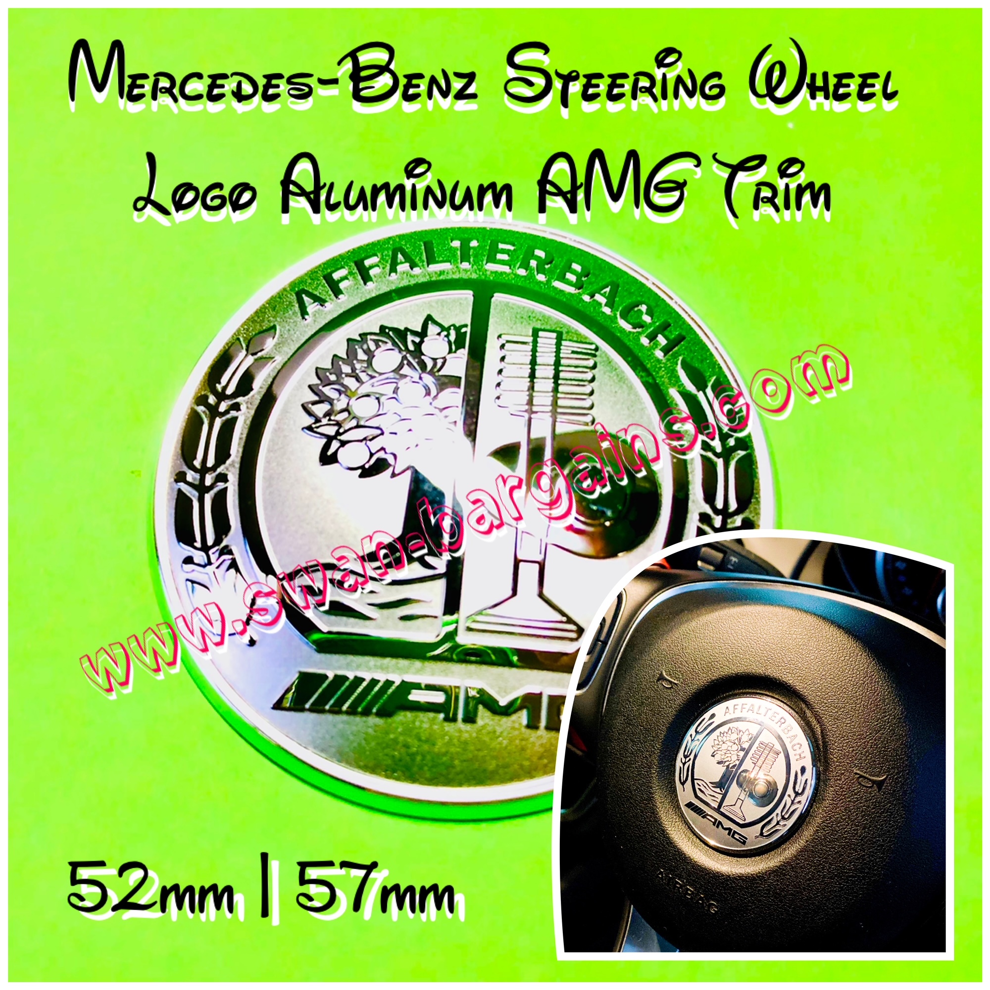 Mercedes Benz Steering Wheel Star Overlay Trim Singapore - Aluminium AMG Silver
