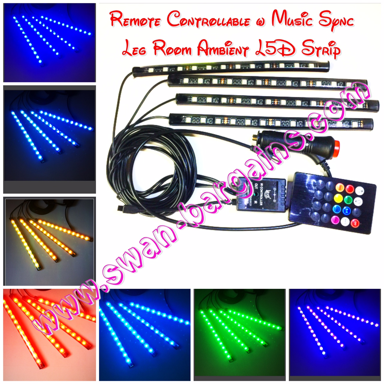 Music Sync RC Legroom Ambient LED Strip