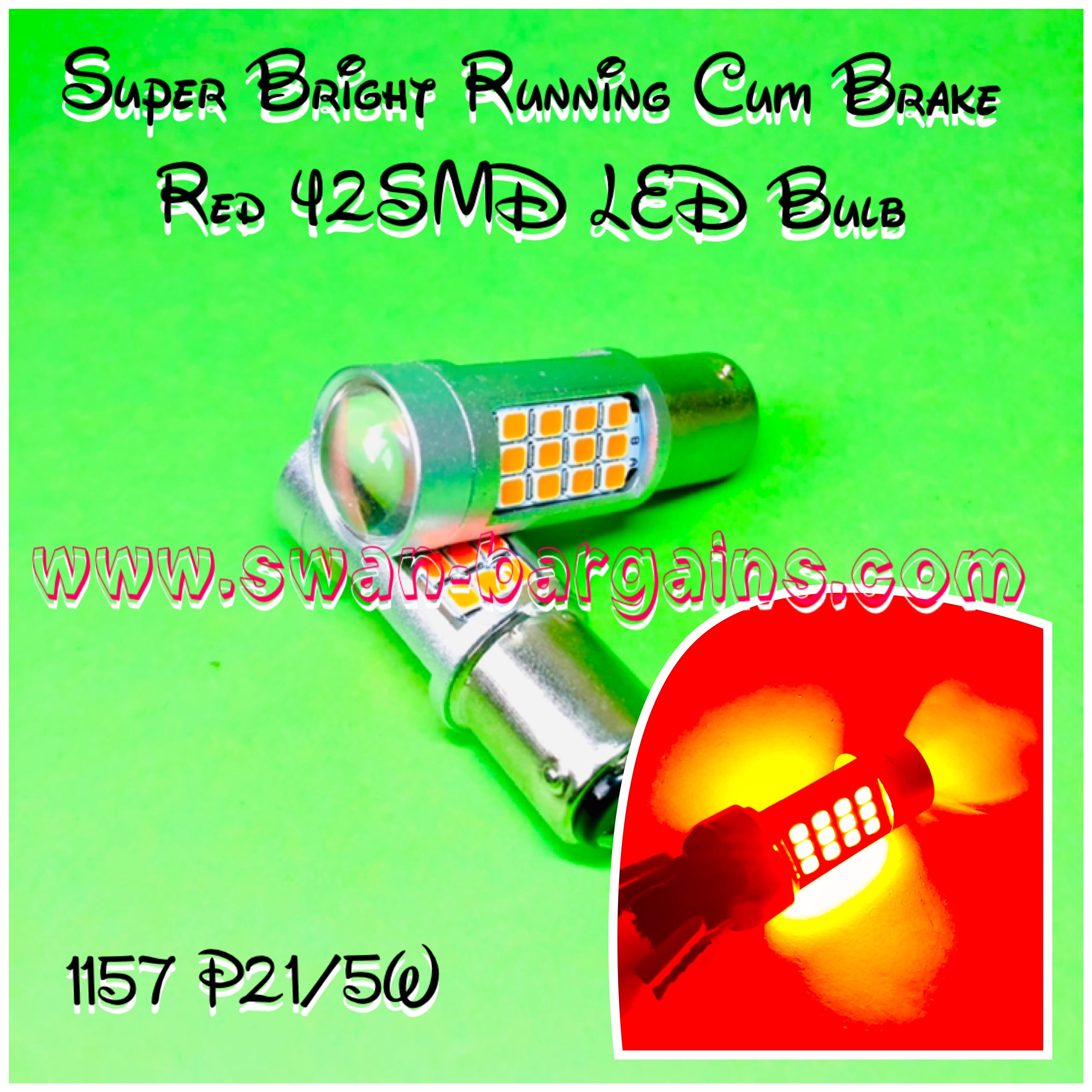 Red 1157 S25 BAY15D Ultra Bright LED Light Bulb 54SMD Brake Light Singapore