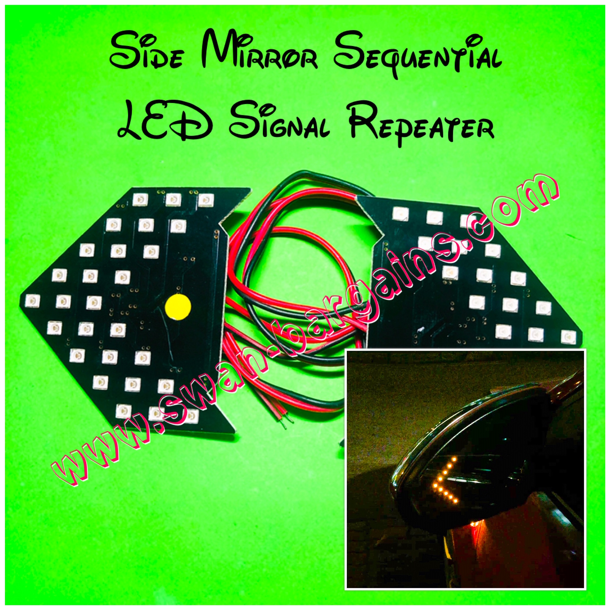 Side Mirror Sequential LED Arrow Panel Turn Signal Light Singapore