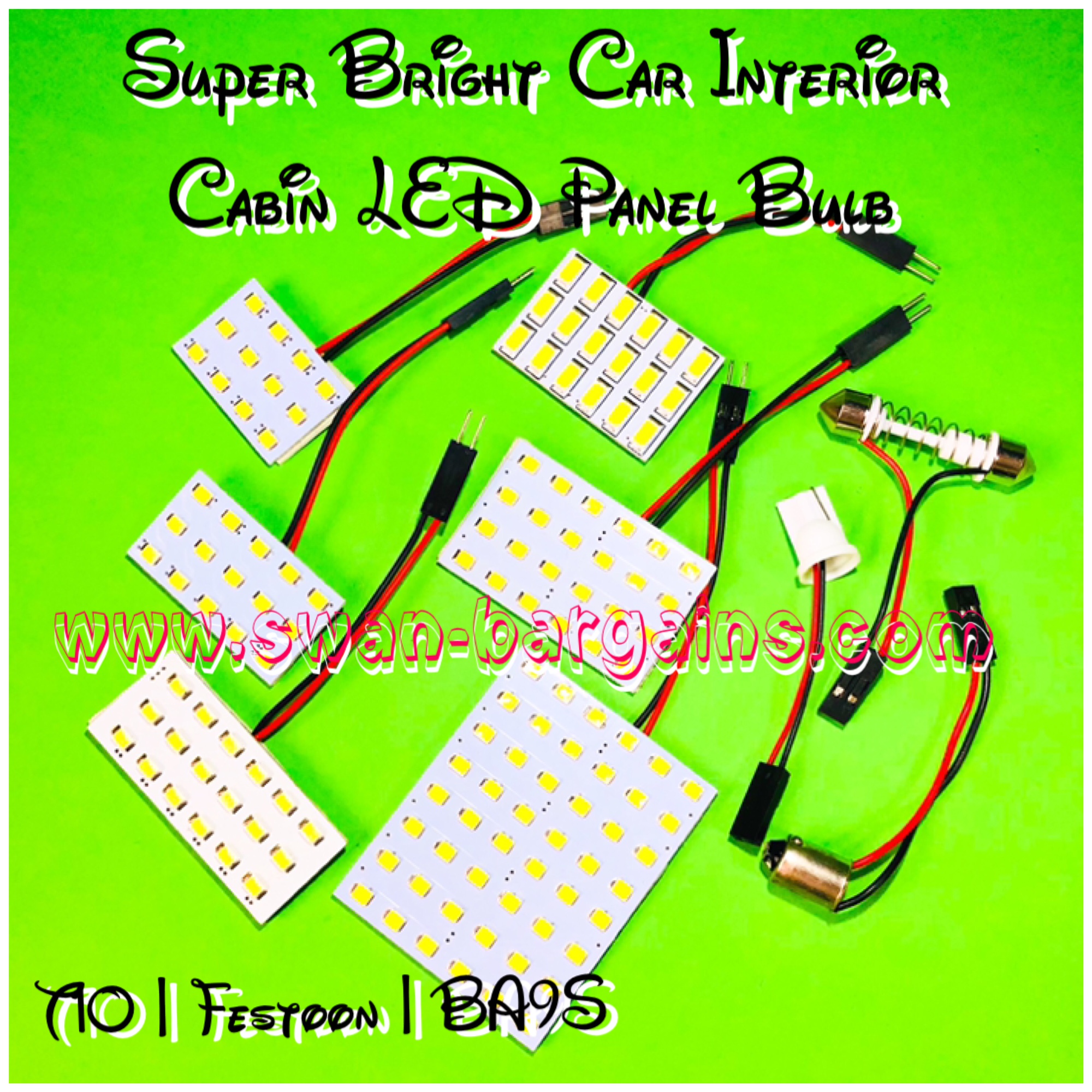 T10 Festoon BA9S Super Bright Interior Cabin LED Panel Bulb Singapore