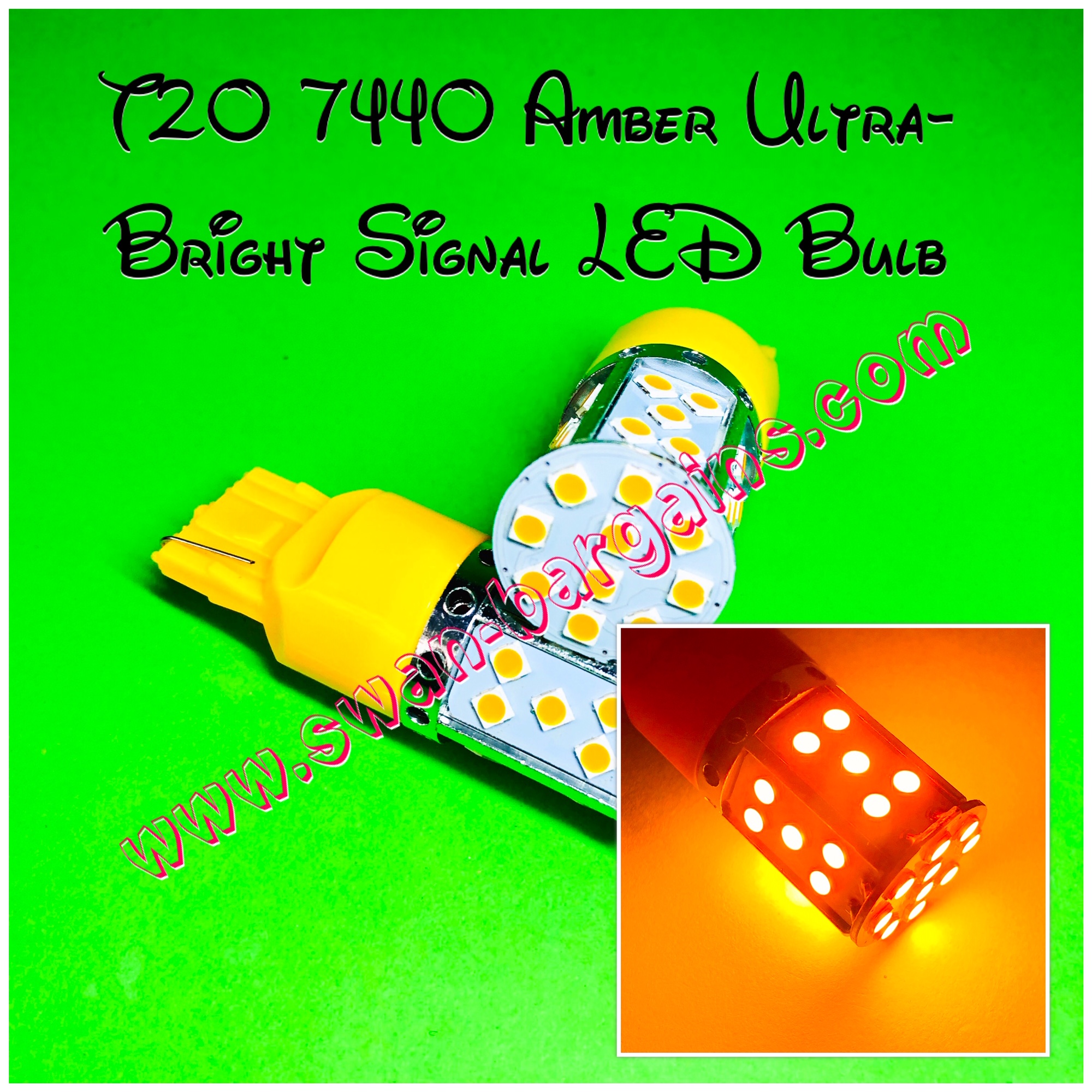 T20 7440 Single Voltage Source LED Light Bulb Singapore - Canbus Amber Signal Light