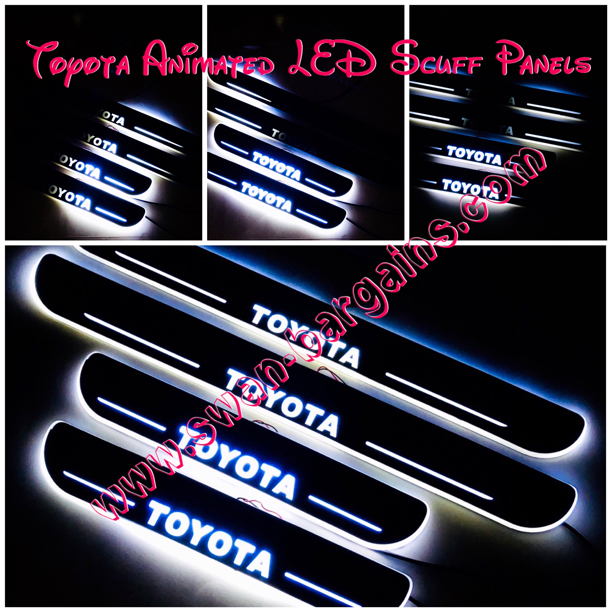 Toyota Corolla Altis Animated Moving LED Car Door Sill Singapore - White